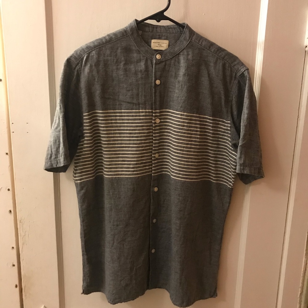 Selected Homme Short-Sleeve w/ Grandad collar